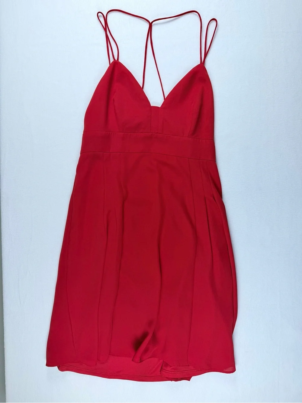 EXPRESS Red Open Back Strappy Cami Mini Dress Size 6 Cocktail Party Date Night - Picture 2 of 8